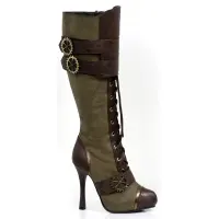 Quinley Steampunk Olive Green Boots