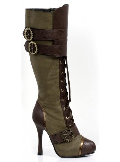 Quinley Steampunk Olive Green Boots