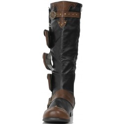 Amos Multi Pocket Steampunk Mens Knee High Boots