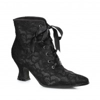 Victorian Black Lace Covered Ankle Boots