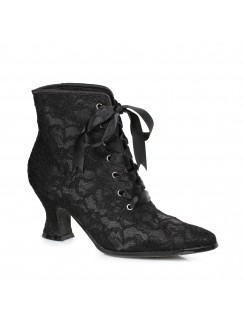 Victorian Black Lace Covered Ankle Boots