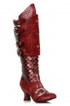 Snake Buckled Snakeskin Boots for Women in Red