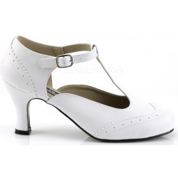 Flapper White T-Strap Pump