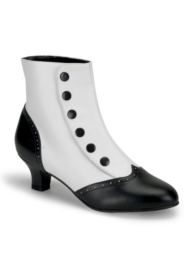 White Spats Victorian Ankle Boots