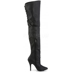 Legend Black Lace up Back Leather Thigh High Boots