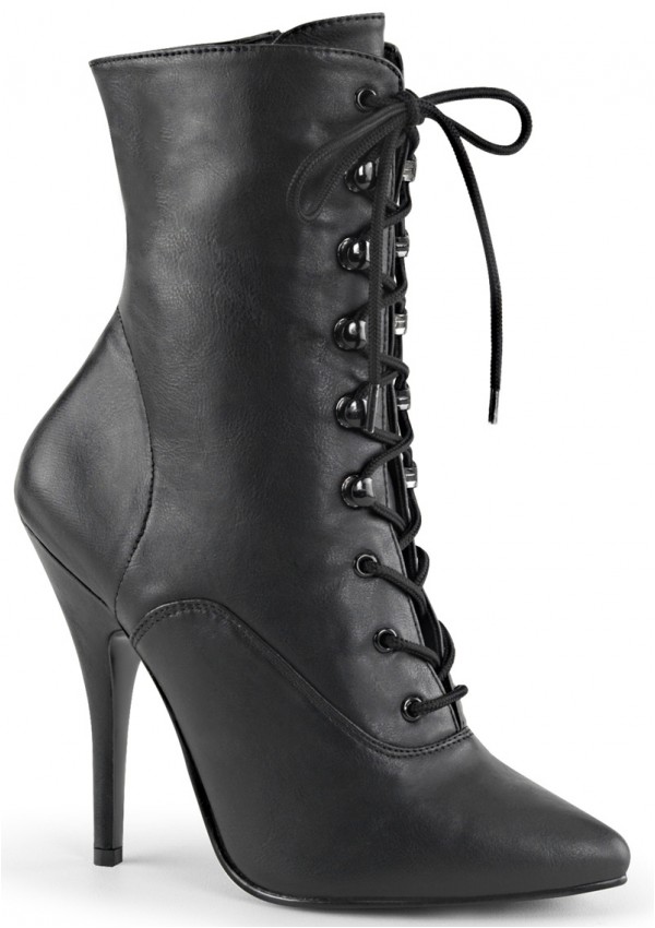 Seduce 1020 5 Inch Heel Black Ankle Boots