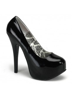 Teeze Black Patent Platform Pump