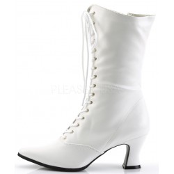 White Victorian Steampunk Ankle Boots