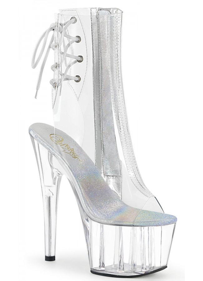ankle boots with clear heel