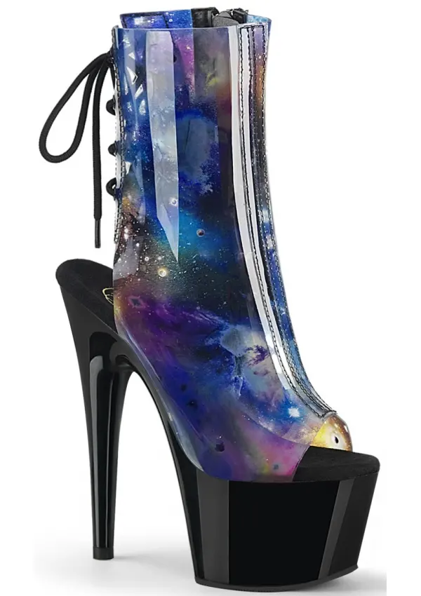 Cosmos Black Platform Ankle Boots