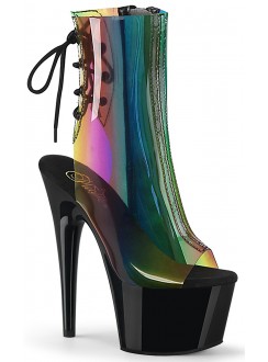 Rainbow Black Platform Ankle Boots