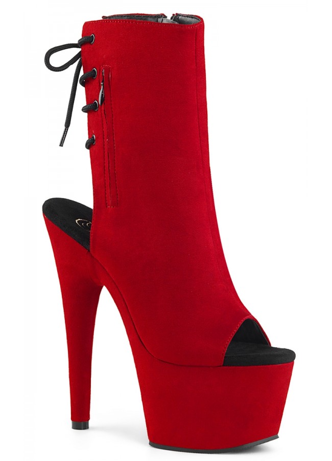 red platform ankle booties