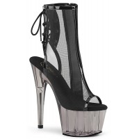 Black Mesh Adore-1018 High Heel Ankle Boots