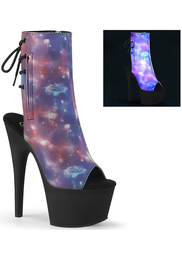 Galaxy Reflective Print Ankle Boots