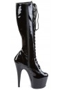 Adore Knee High Black Patent Platform Granny Boots