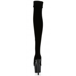 Adore Black Velvet Thigh High Platform Boots