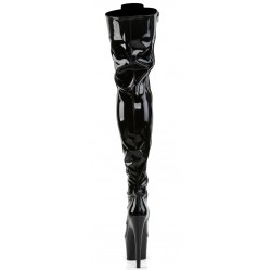 Adore Black Lace Up Thigh High Platform Boots