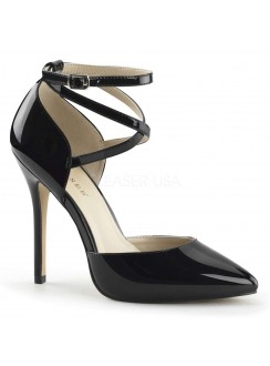 Dorsey Criss Cross Ankle Strap Black Amuse Pump