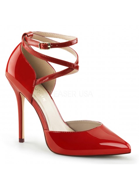 Dorsey Criss Cross Ankle Strap Red Amuse Pump