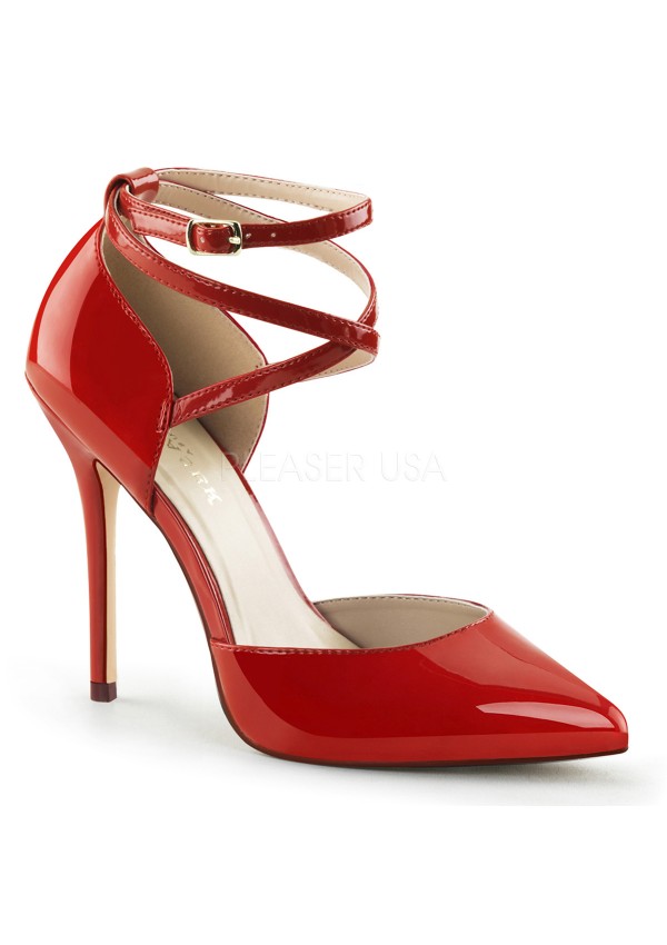 Dorsey Criss Cross Ankle Strap Red Amuse Pump