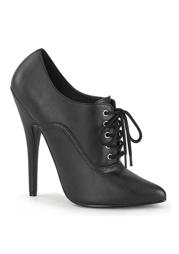 Domina 6 Inch High Heel Black Matte Governess Shoes