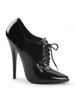 Domina 6 Inch High Heel Black Patent Governess Shoes