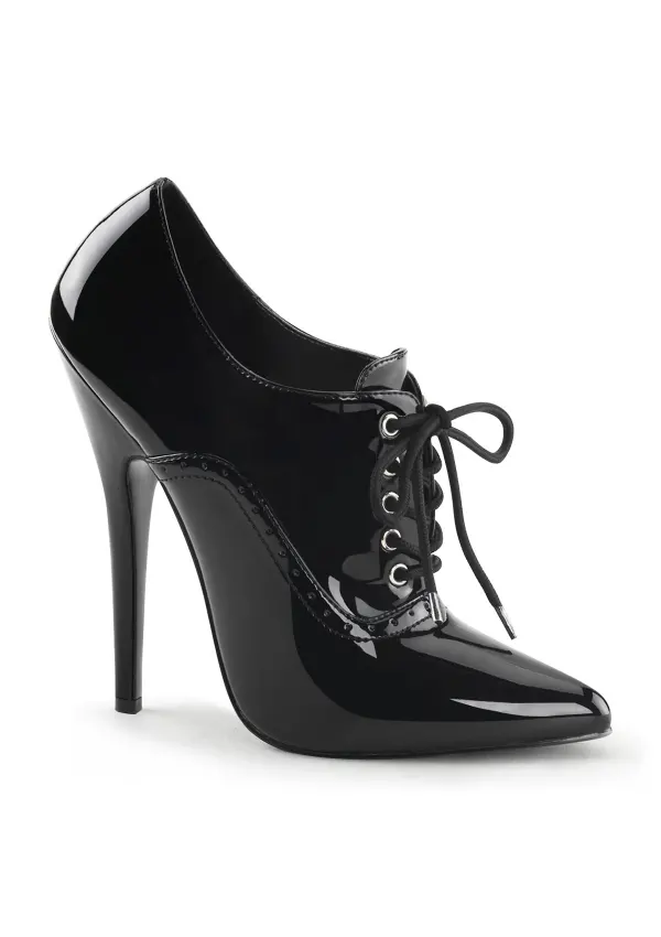 Domina 6 Inch High Heel Black Patent Governess Shoes