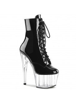 Adore Black Platform Boots with Clear Heel