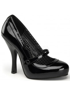 Cutie Pie Black Patent Mary Jane Pin Up Pumps