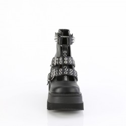 Black Wedge Cage Bootie