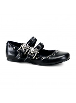 Skull Buckle Mary Jane Flat Gothic Shoes