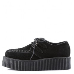 Black Faux Suede Mens Creeper Loafer