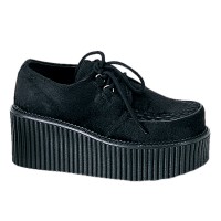 Black Suede Woven Womens Creeper