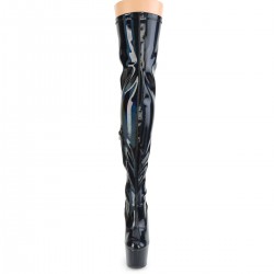 Adore Black Hologram Thigh High Boot - Platform Thigh High Boots