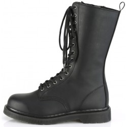 Bolt Mens Black Combat Mid-Calf Boot - Vegan Leather Combat Boots