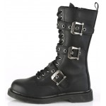 Bolt Mens Combat 14-Eyelet Bootswith Buckled Straps