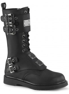 Bolt Mens Combat 14-Eyelet Boots with Metal Plates