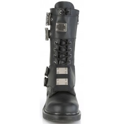 Bolt Mens Combat 14-Eyelet Boots with Metal Plates