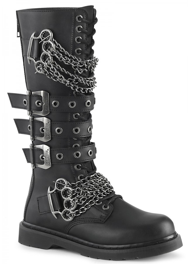 black high combat boots