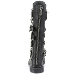 Chained Bolt Mens Combat Knee High Biker Boots