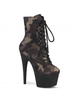 Adore Camo Mesh Platform Ankle Boots