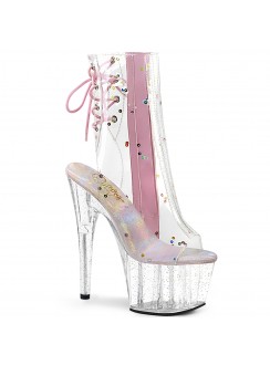 Clear and Pink Adore Platform Ankle Boot