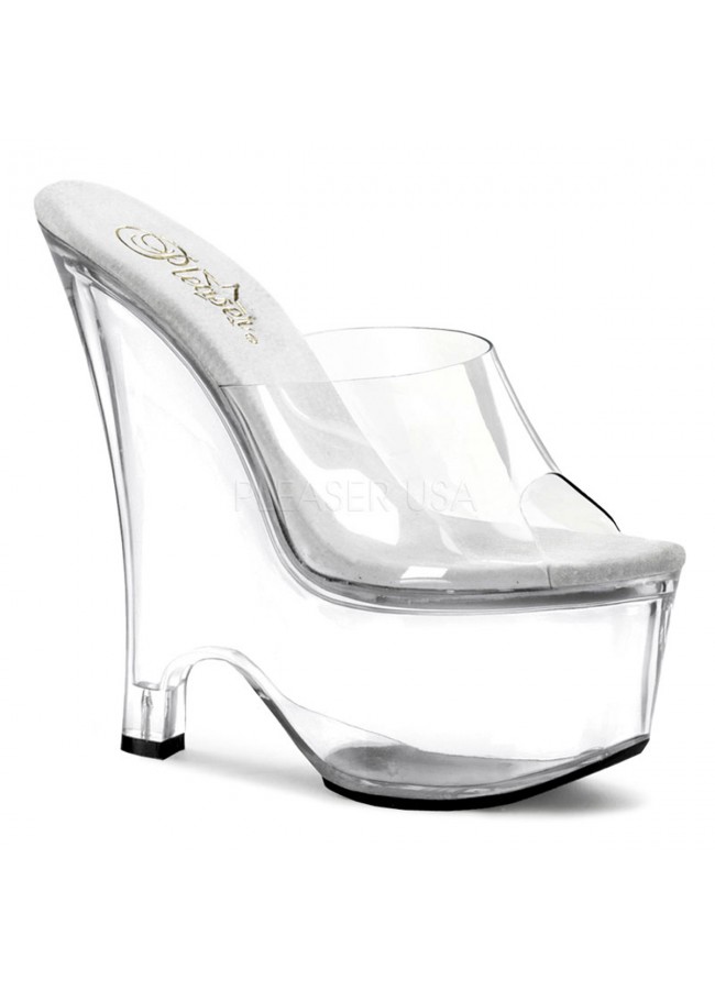 wedge clear shoes