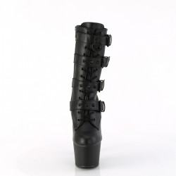 Adore Cone Studded Black Lace Up-Ankle Boots