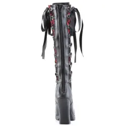 Crypto Lace Overlay Knee Boots