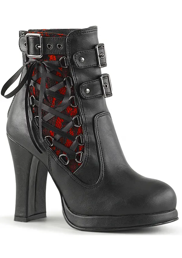 Corset Laced Crypto Gothic Ankle Boots