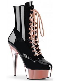 Delight Rose Gold Platform Granny Boots