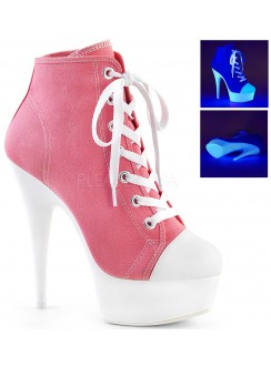 Pink and White High Heel Platform Sneaker