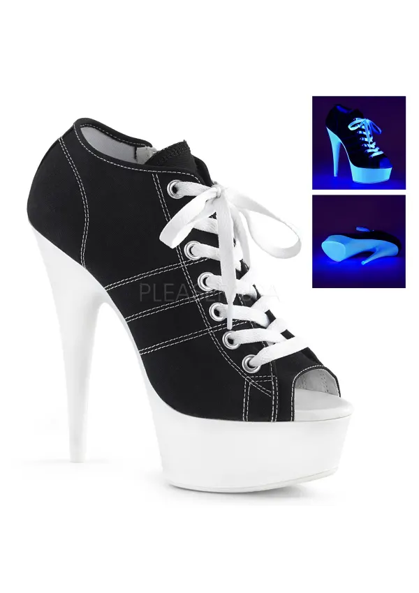 Black High Heel Peep Toe Sneaker