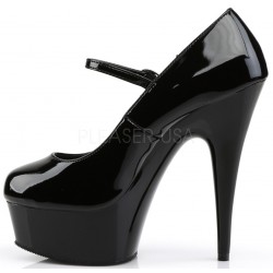 Delight High Heel Platform Black Mary Jane Shoes